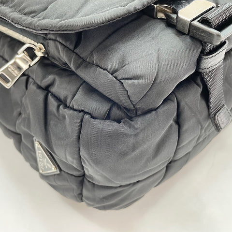 PRADA Triangular plate Shoulder Bag Nylon black WS32910
