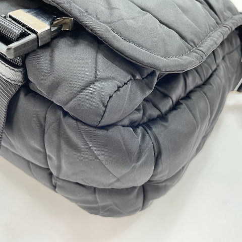 PRADA Triangular plate Shoulder Bag Nylon black WS32910