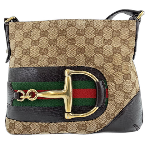 GUCCI Horsebit Shoulder Bag beige WS32912