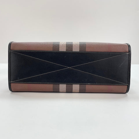 BURBERRY Slim Vertical Denim Tote Tote Bag PVC Brown WS32915