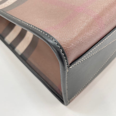BURBERRY Slim Vertical Denim Tote Tote Bag PVC Brown WS32915