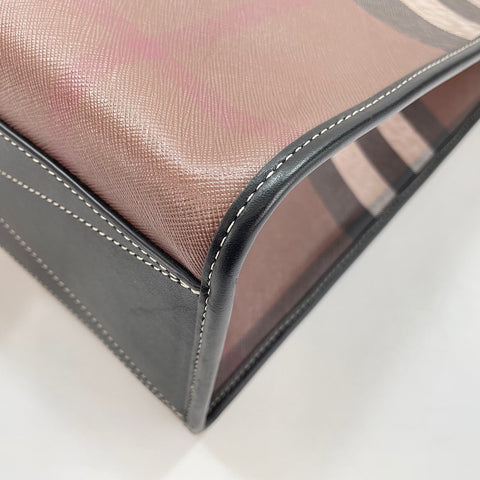BURBERRY Slim Vertical Denim Tote Tote Bag PVC Brown WS32915