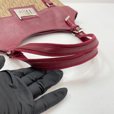 Christian Dior street chic trotter Handbag canvas Red WS32916