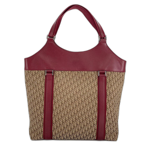 Christian Dior street chic trotter Handbag canvas Red WS32916