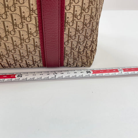 Christian Dior street chic trotter Handbag canvas Red WS32916