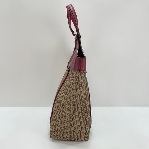 Christian Dior street chic trotter Handbag canvas Red WS32916