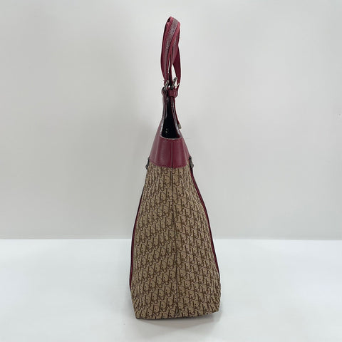 Christian Dior street chic trotter Handbag canvas Red WS32916
