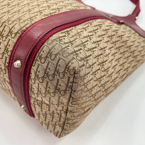 Christian Dior street chic trotter Handbag canvas Red WS32916