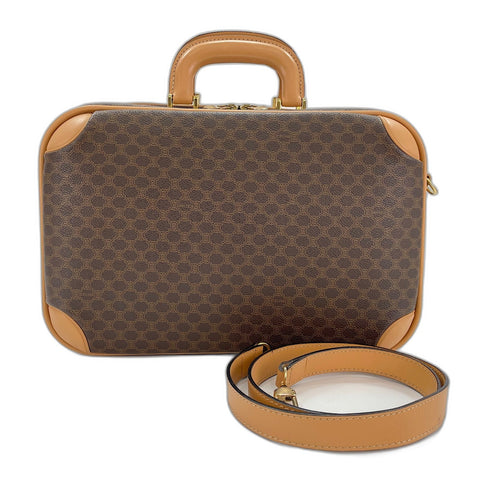 CELINE mini Macadam 2WAY trunk PVC Brown WS32917