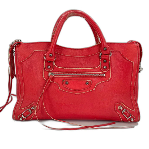 BALENCIAGA The City 2WAY Handbag leather Red WS32918