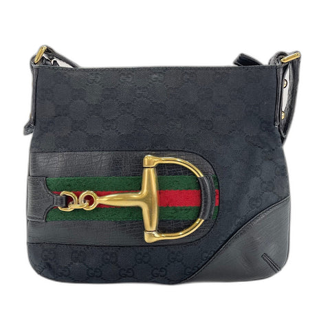 GUCCI Horsebit Shoulder Bag black WS32921