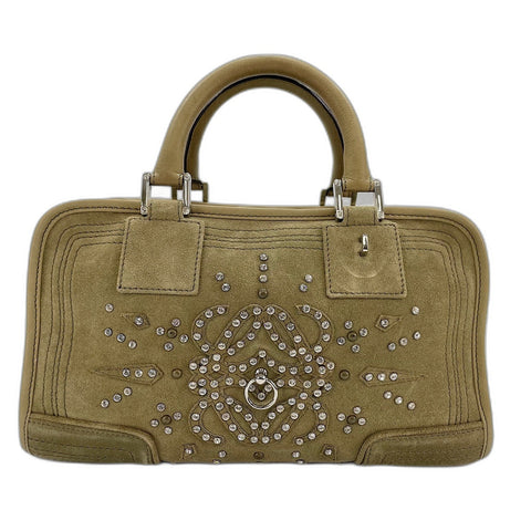 LOEWE Amazona Rhinestones Handbag khaki WS32922