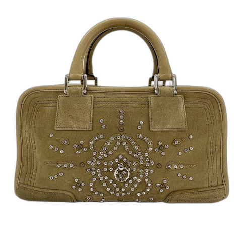 LOEWE Amazona Rhinestones Handbag khaki WS32922
