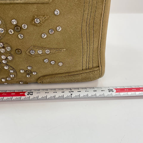LOEWE Amazona Rhinestones Handbag khaki WS32922