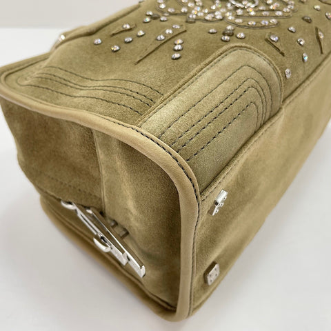 LOEWE Amazona Rhinestones Handbag khaki WS32922