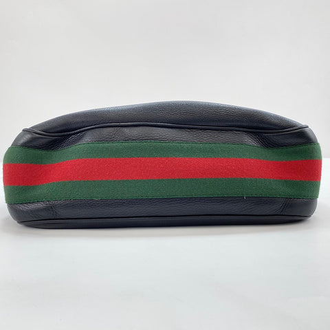 GUCCI Horsebit Shoulder Bag leather black WS32923