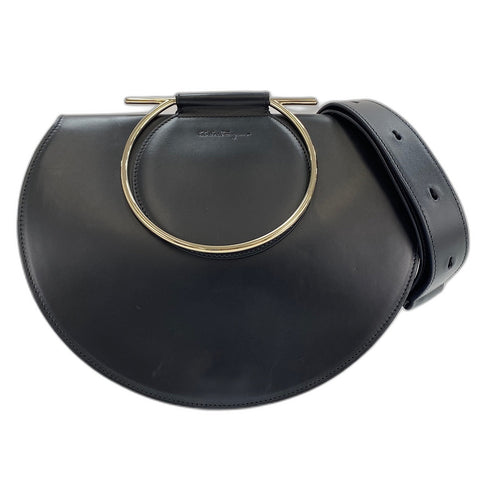 Salvatore Ferragamo 2WAY Shoulder Bag leather black WS32926