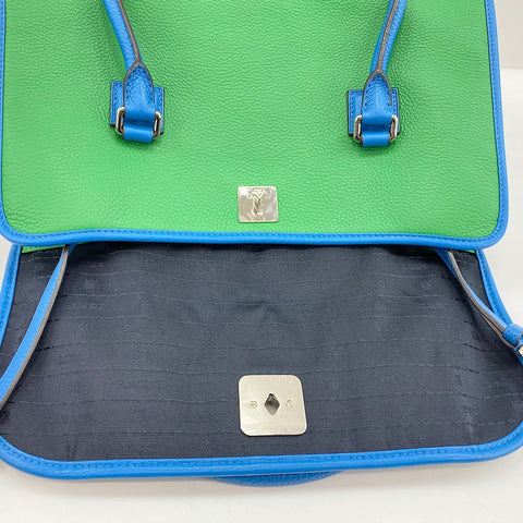 LOEWE Alamo 36 Anagram Bicolor Handbag leather green WS32927
