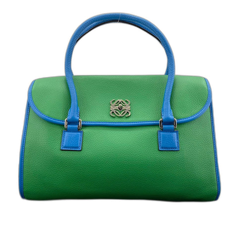 LOEWE Alamo 36 Anagram Bicolor Handbag leather green WS32927