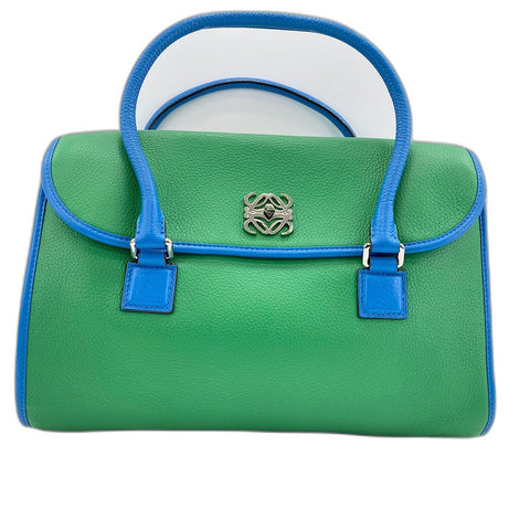 LOEWE Alamo 36 Anagram Bicolor Handbag leather green WS32927