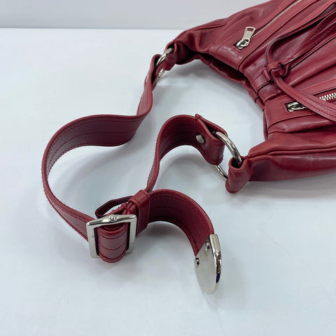 YVES SAINT LAURENT Rive Gauche Shoulder Bag leather Red WS32928
