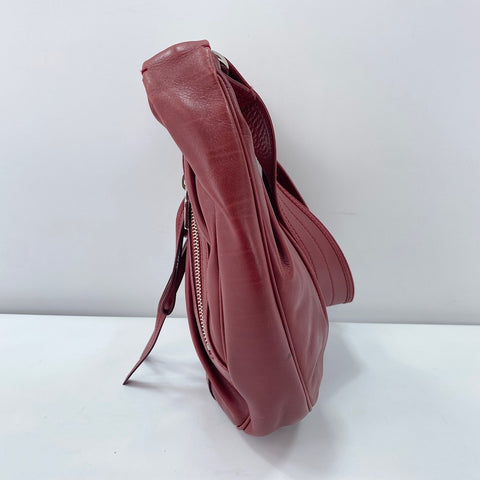 YVES SAINT LAURENT Rive Gauche Shoulder Bag leather Red WS32928