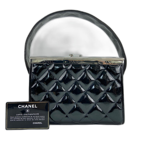 CHANEL Matrasse Handbag enamel black WS32929