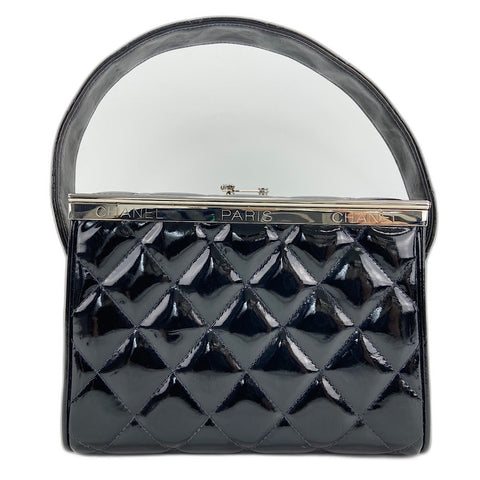 CHANEL Matelasse Handbag enamel black WS32929