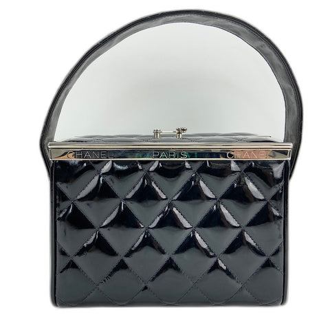 CHANEL Matrasse Handbag enamel black WS32929