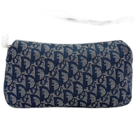 Christian Dior Maris Pearl Trotter Shoulder Bag canvas Navy WS32934