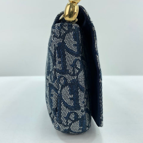 Christian Dior Maris Pearl Trotter Shoulder Bag canvas Navy WS32934