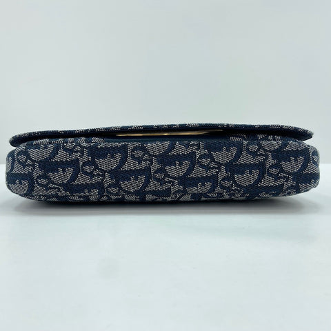 Christian Dior Maris Pearl Trotter Shoulder Bag canvas Navy WS32934