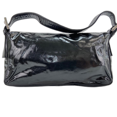 FENDI Mamma bucket Shoulder Bag Patent leather black WS32936