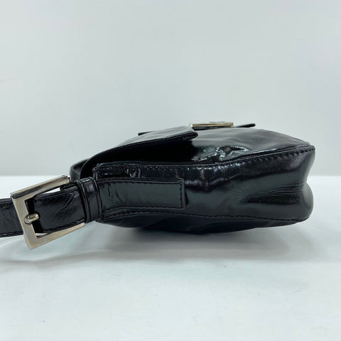 FENDI Mamma bucket Shoulder Bag Patent leather black WS32936