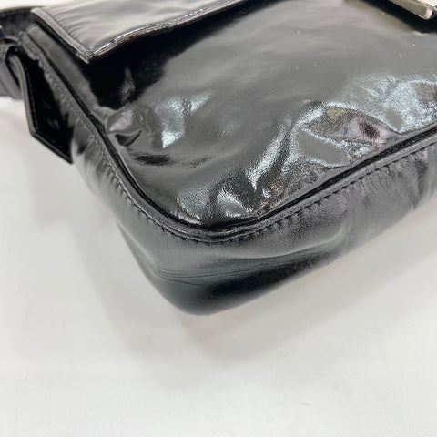 FENDI Mamma bucket Shoulder Bag Patent leather black WS32936