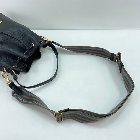 PRADA 2WAY Handbag leather black WS32938