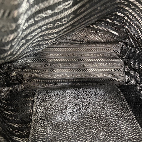 PRADA 2WAY Handbag leather black WS32938