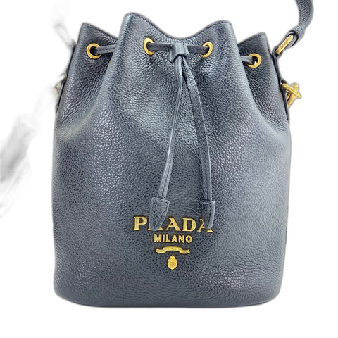 PRADA 2WAY Handbag leather black WS32938