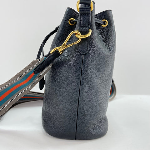 PRADA 2WAY Handbag leather black WS32938