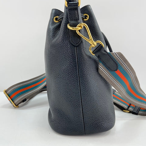 PRADA 2WAY Handbag leather black WS32938