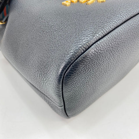 PRADA 2WAY Handbag leather black WS32938