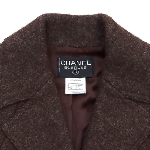 CHANEL Flower Embroidery 40 97A 1997 setup Brown WS3295