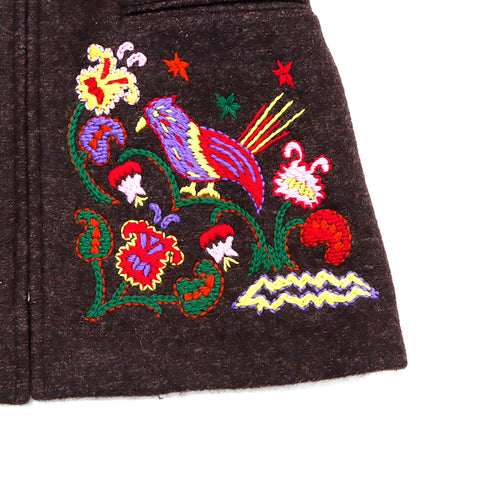 CHANEL Flower Embroidery 40 97A 1997 setup Brown WS3295