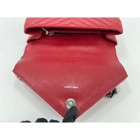 YVES SAINT LAURENT college Shoulder Bag leather Red WS32991
