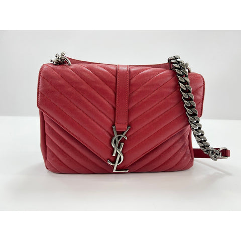 YVES SAINT LAURENT college Shoulder Bag leather Red WS32991