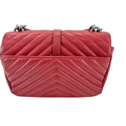YVES SAINT LAURENT college Shoulder Bag leather Red WS32991