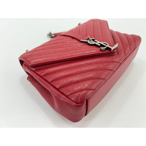 YVES SAINT LAURENT college Shoulder Bag leather Red WS32991