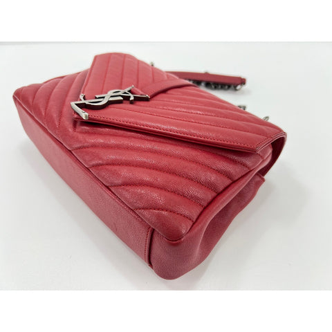 YVES SAINT LAURENT college Shoulder Bag leather Red WS32991
