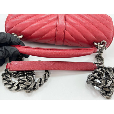 YVES SAINT LAURENT college Shoulder Bag leather Red WS32991