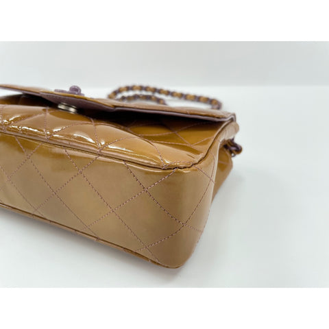 CHANEL Mini Matelasse Shoulder Bag enamel Brown WS32993